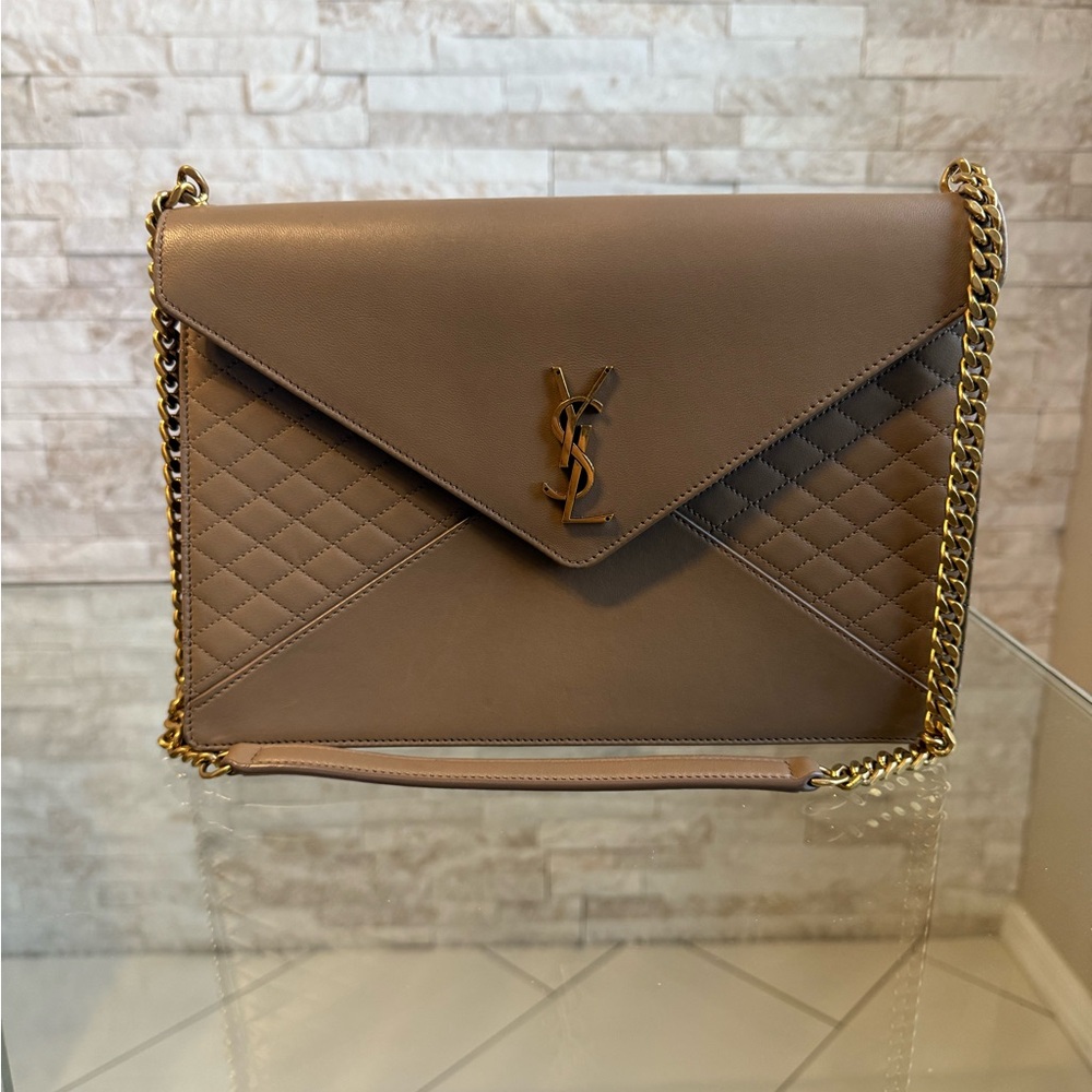 Yves Saint Laurent Tan Quilted Leather Shoulder Bag